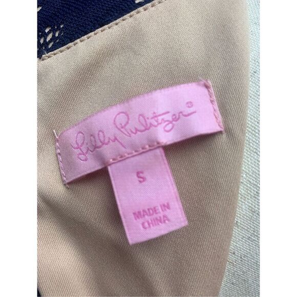 Lilly Pulitzer Womens True Navy Blue Tiki Wrap Lace Romper Small - Picture 9 of 9